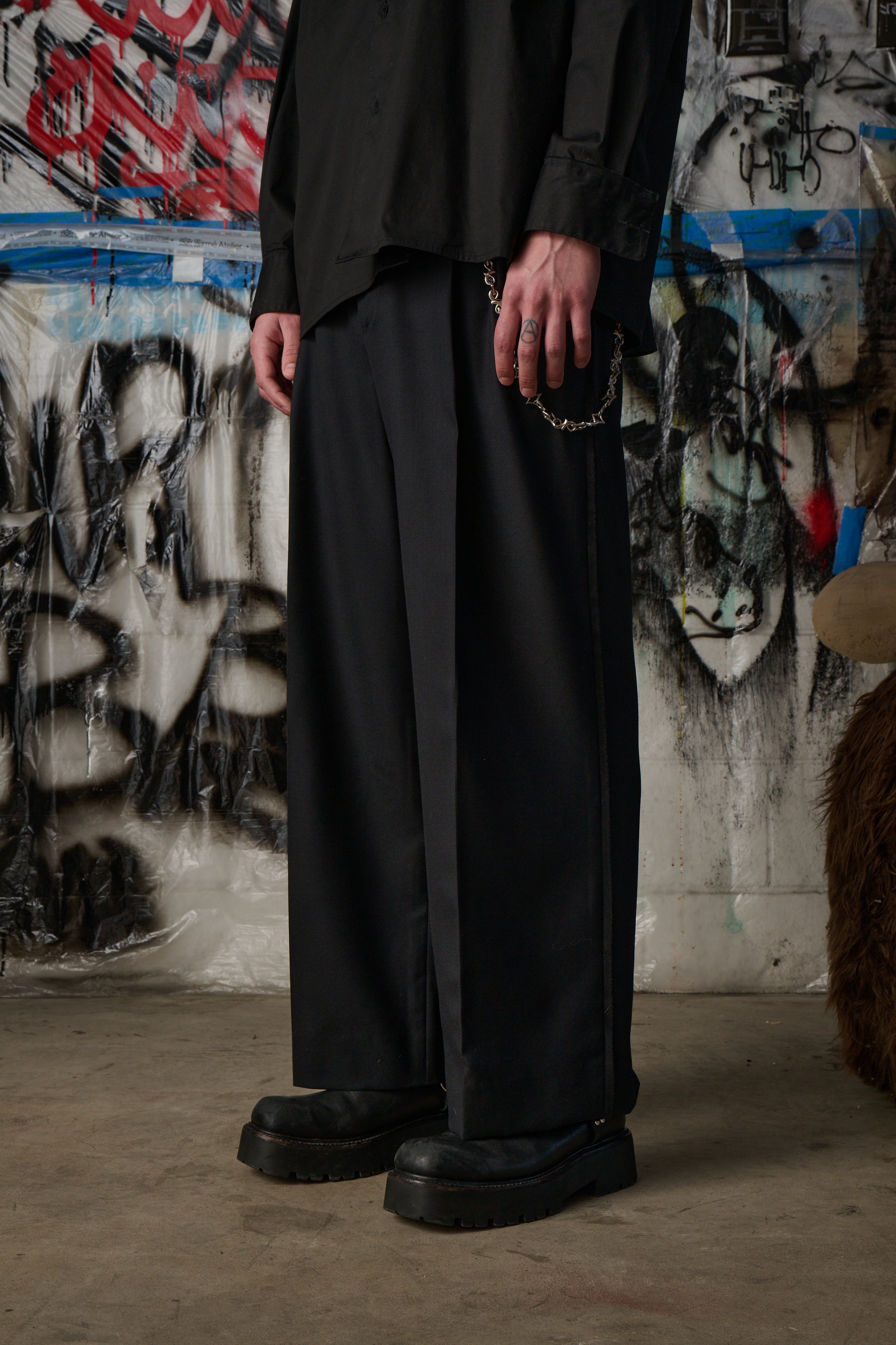 Double Pleated Wide Legged Trouser