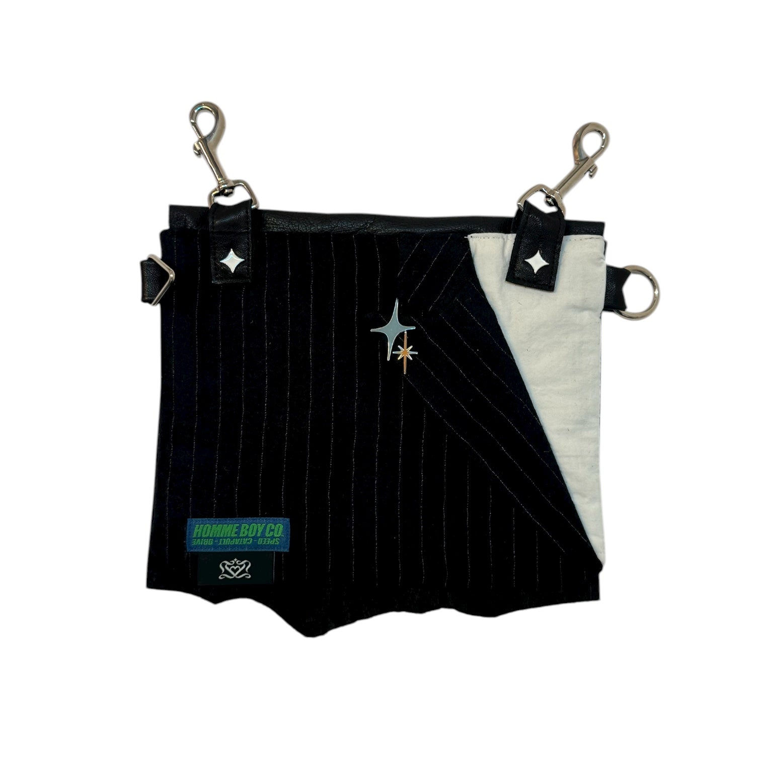 Acc. 31B - Black/Pinstripe-White Blazer Bag